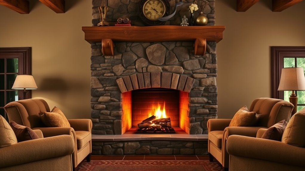 cozy fireplace for warmth